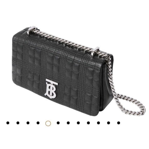 NWT BURBERRY Small Lola Quilted Leather CL Bag Black Silvertone - Picture 6 of 12